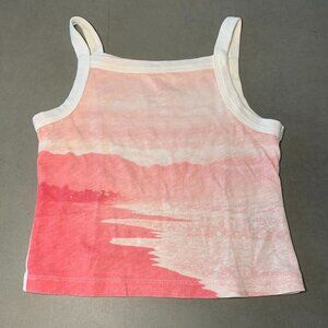 Crewcuts Sunset Print Tank Top XS 4-5 Pink Beach Graphic Summer Girls
